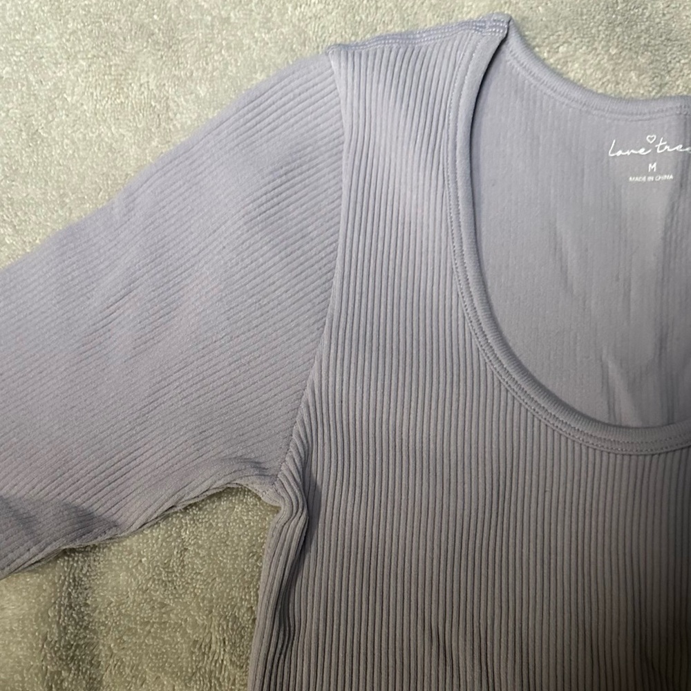 Light Purple Ribbed Tee - Picture 5 of 5